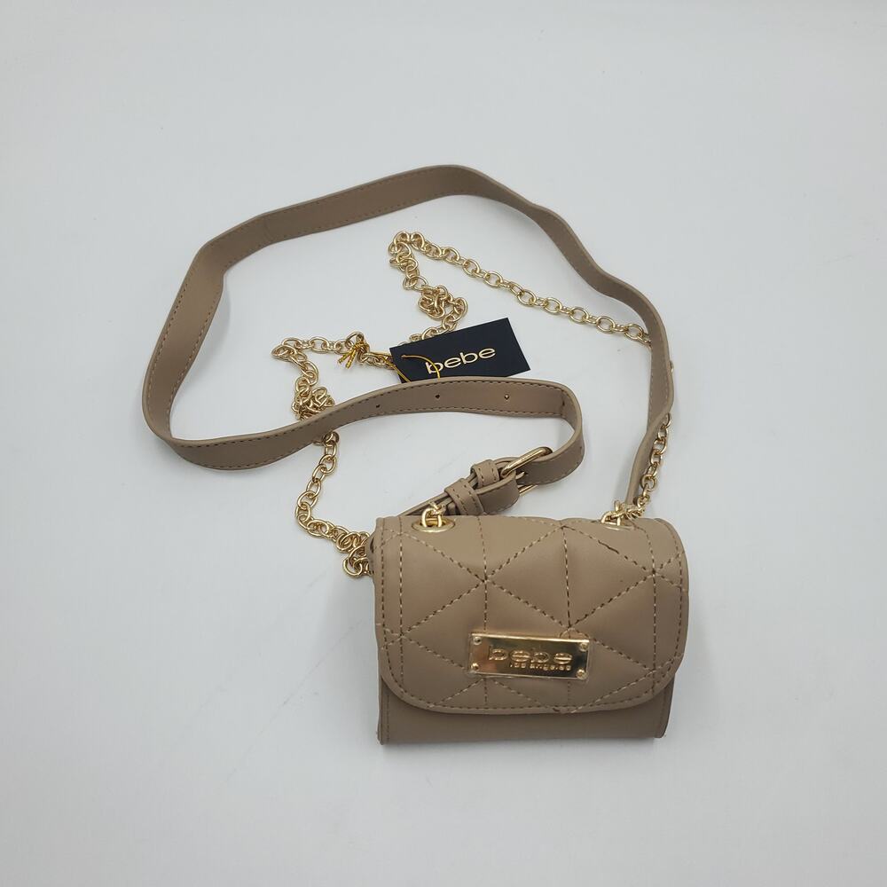 Bebe Camile Micro Fanny Pack in Beige